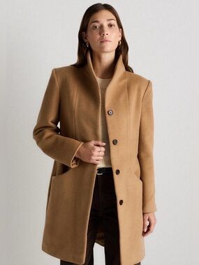 Quince Women Mod Italian Wool Cashmere Cocoon Coat Caramel Size XSmall NEW